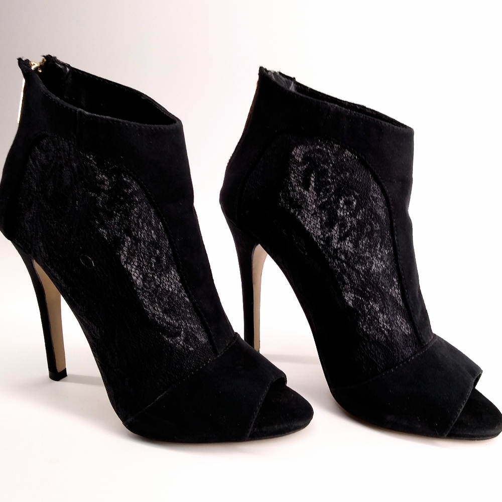 Aldo Lace Stiletto Zippered Ankle Booties